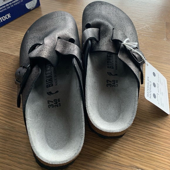 Birkenstock Boston Washed Metallic Antique Black - Picture 4 of 9